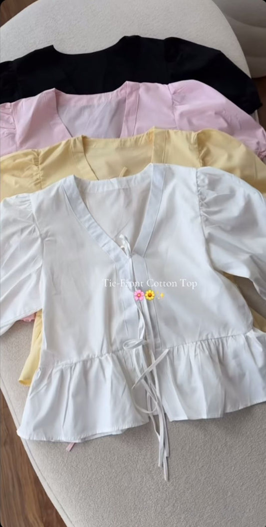 Front Tie Cotton Top