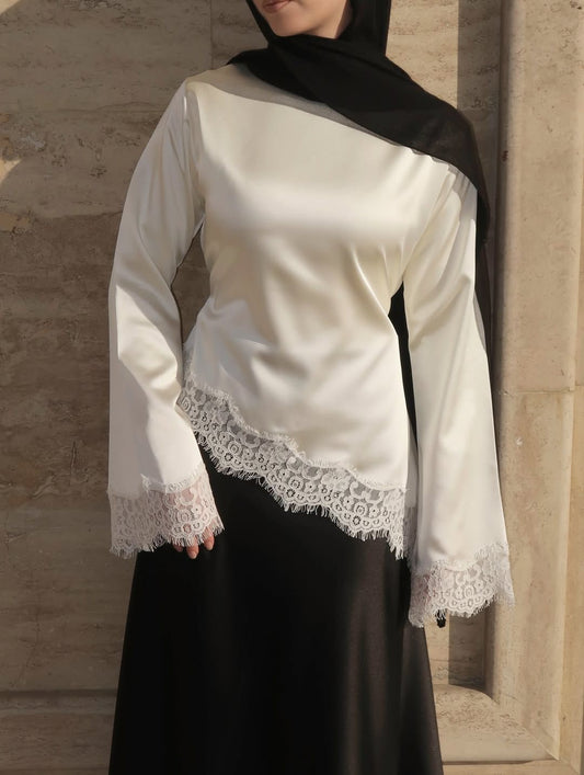 Satin Lace Top