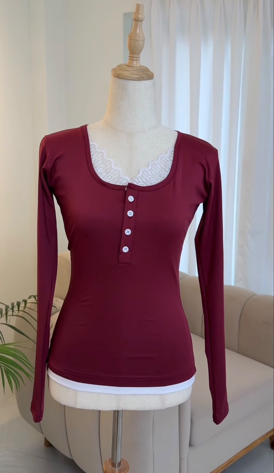 Henley Lace Top