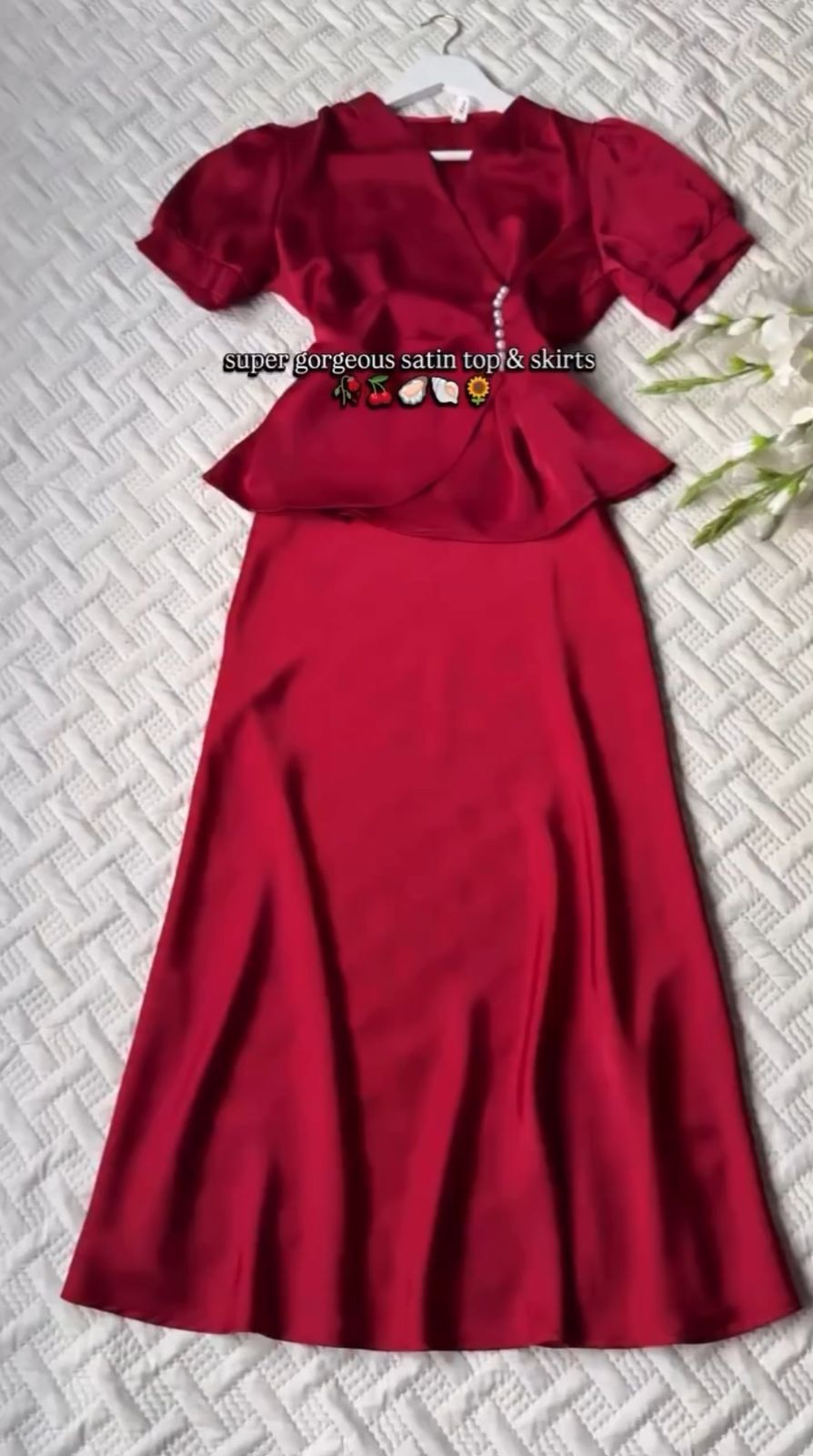 Satin Skirt Set