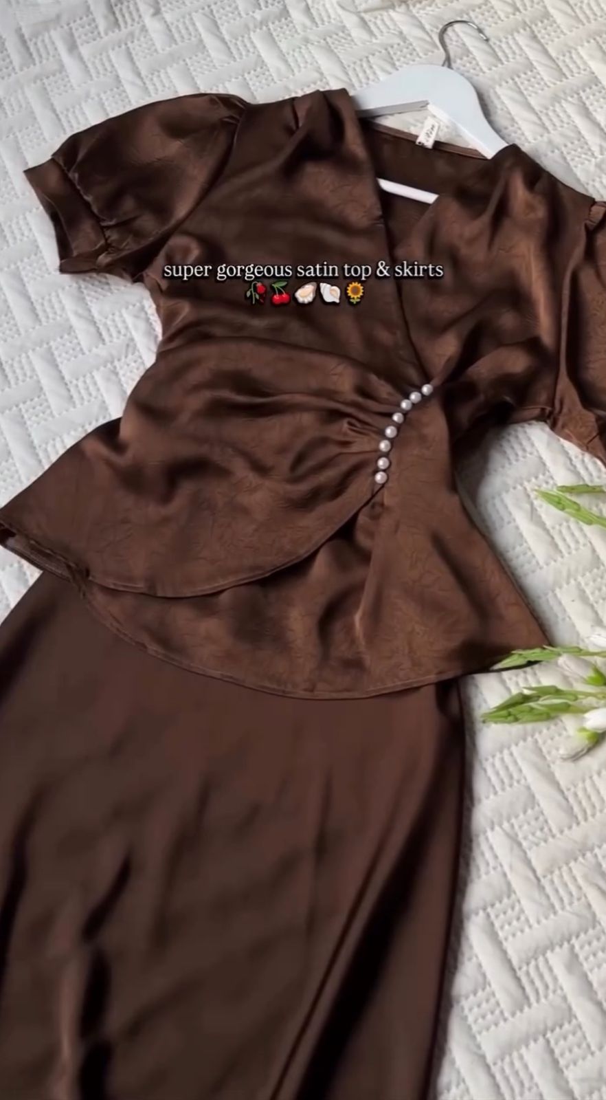 Satin Skirt Set