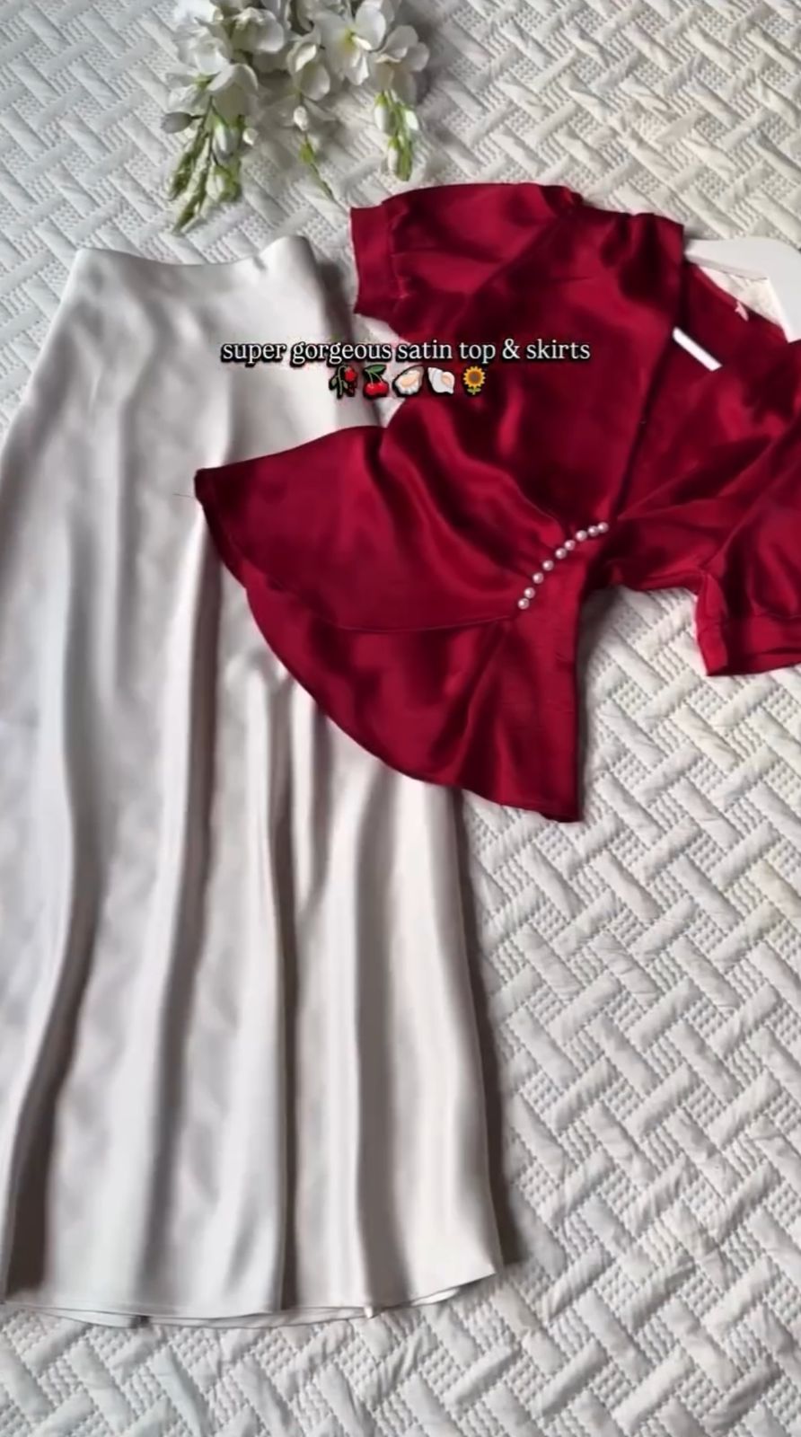 Satin Skirt Set