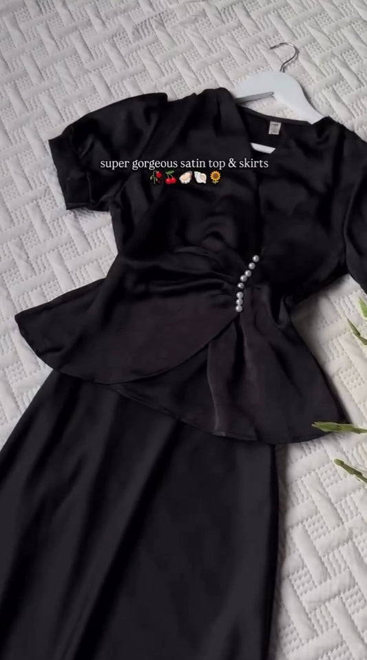 Satin Skirt Set