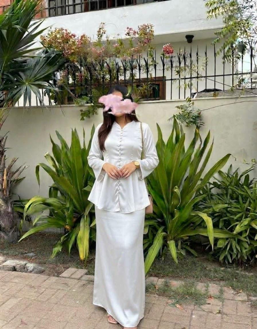 Peplum Satin Set