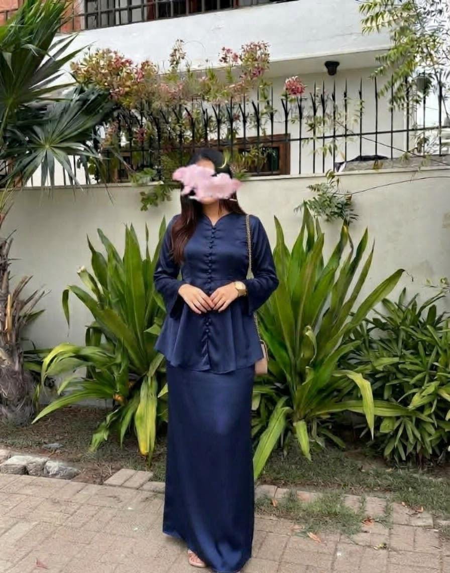 Peplum Satin Set