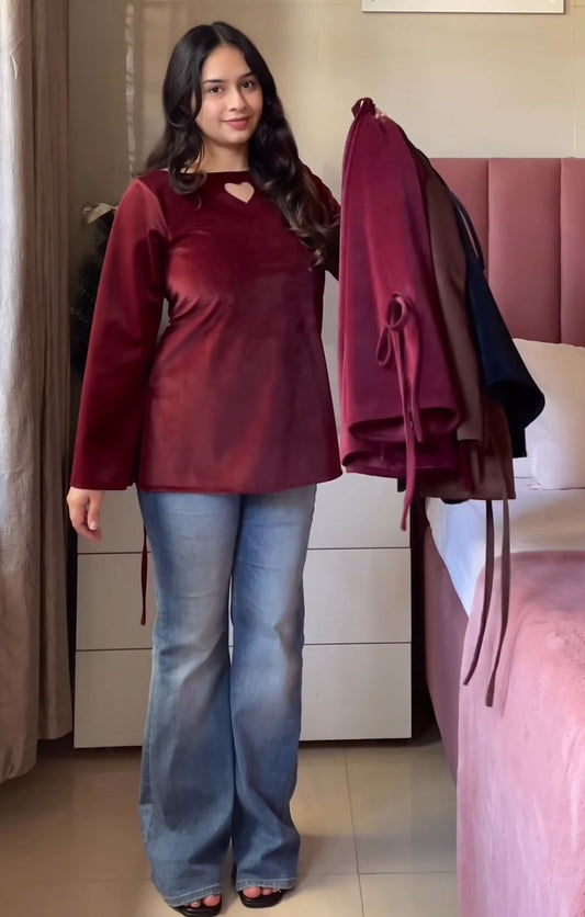 Corset Velvet Kurti