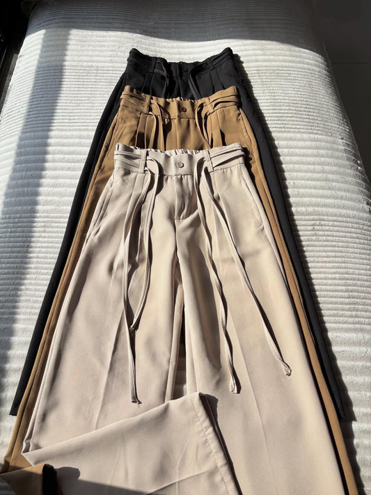 Pleated Wrap Belt Trouser